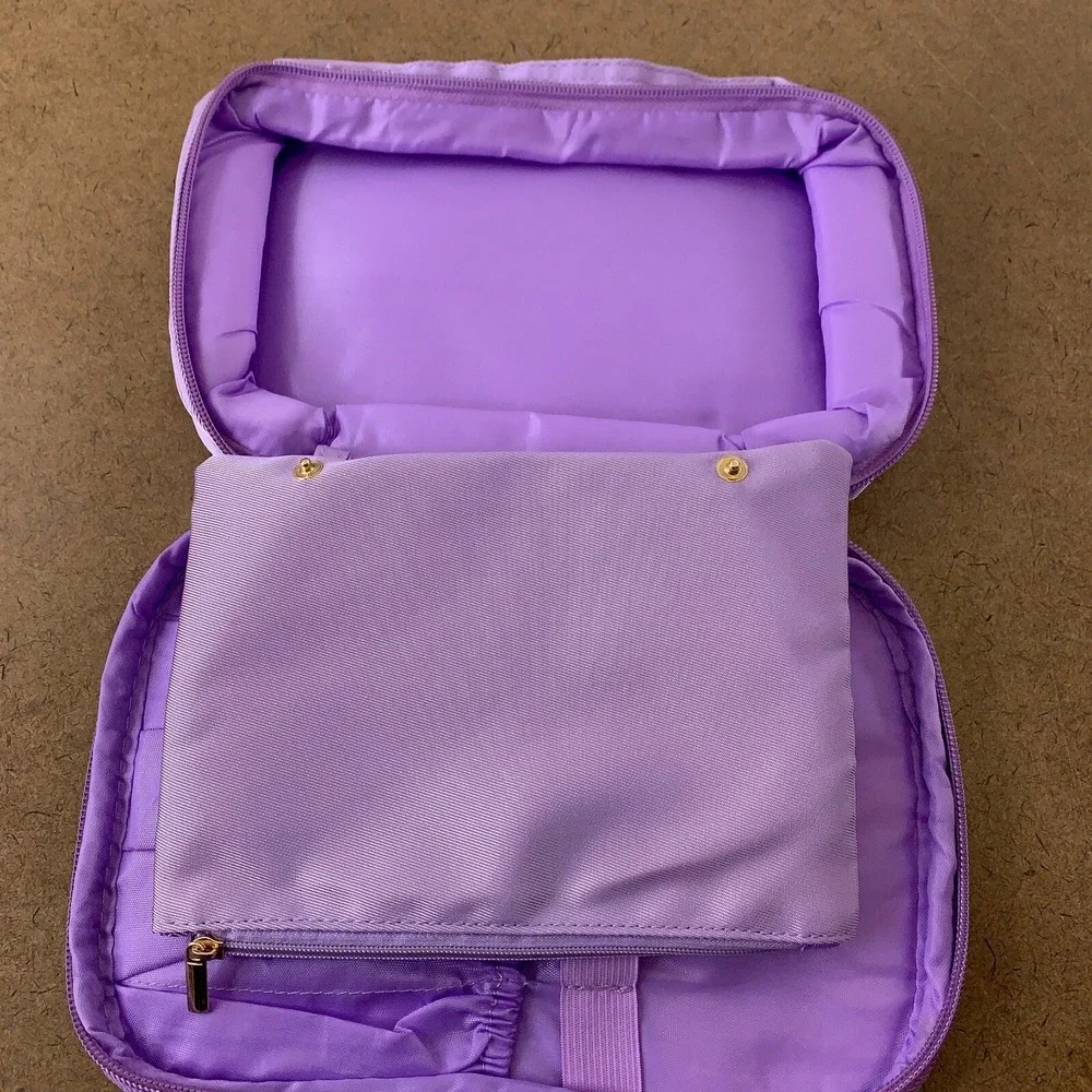 Young Clariti Bio Uth Lilac Zip Around Travel Storage Cosmetic Bag New